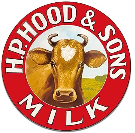 

Hood Milk H.P and Sons Milk Cows Dairy Cow Kitchen Decor Milk Sign Barnyard Emblem Seal Vintage Gas Signs Reproduction Car