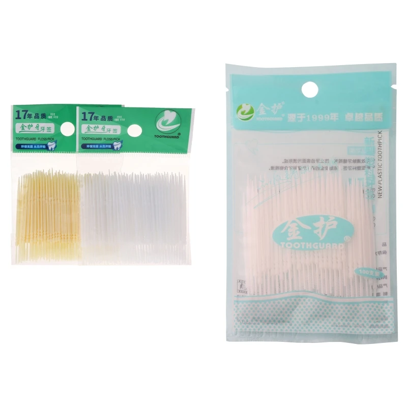 

100pcs/box Dental Floss Interdental Toothpick Brush Brush Teeth Stick Dental