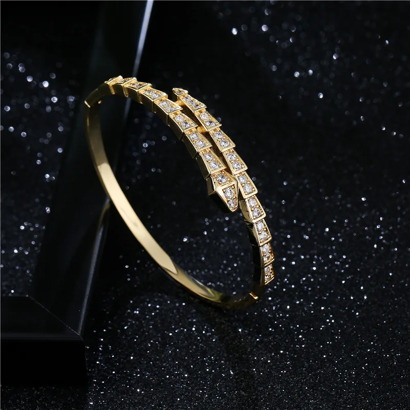 Efily модный браслет в форме змеи из фианита медный роскошные украшения для женщин