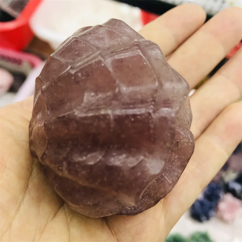 

Резная кварцевая фигурка ракушки из натурального хрустального камня, украшение для дома, креативный Рождественский подарок для детей, 1 шт.