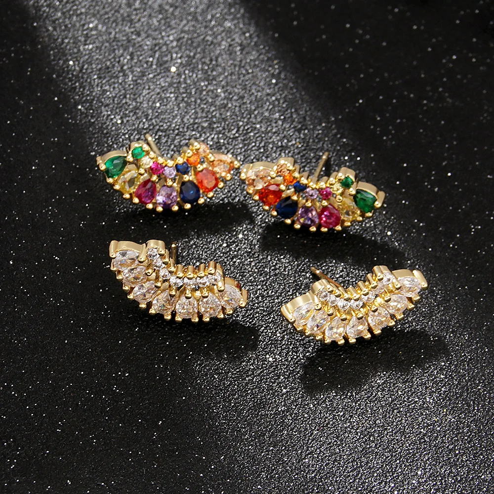 

Sweet Girl Heart Lovely Fruit Zircon Earrings Girls Studs Tragus Piercing Gold Jewelry Earing Set Pack Oorbellen Aretes Brincos