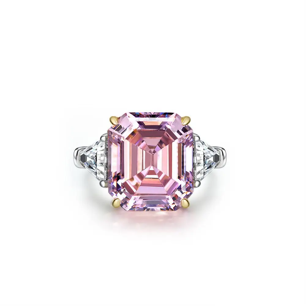 Женское кольцо из серебра 925 пробы с бриллиантами 14 х16 мм 12 карат