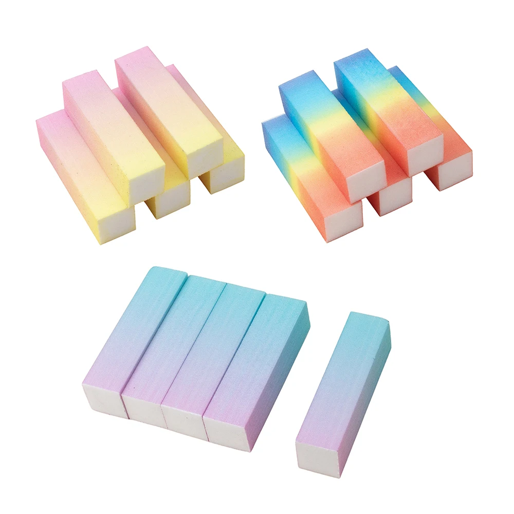 

5 шт., градиентные прямоугольные пилки и буферы для акриловых ногтей