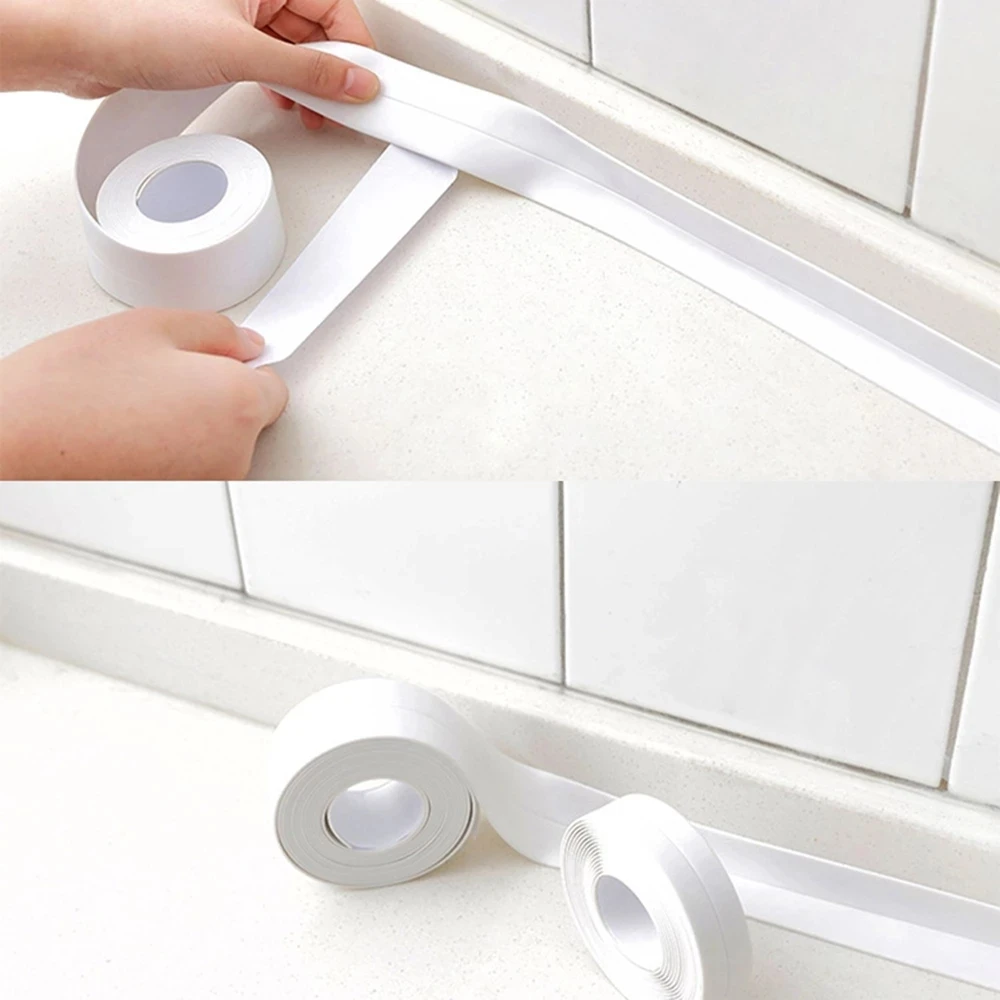 

Герметичная лента для ванной, лента для кухни, ванной комнаты, настенная самоклеящаяся водонепроницаемая лента из ПВХ для запечатывания кр...