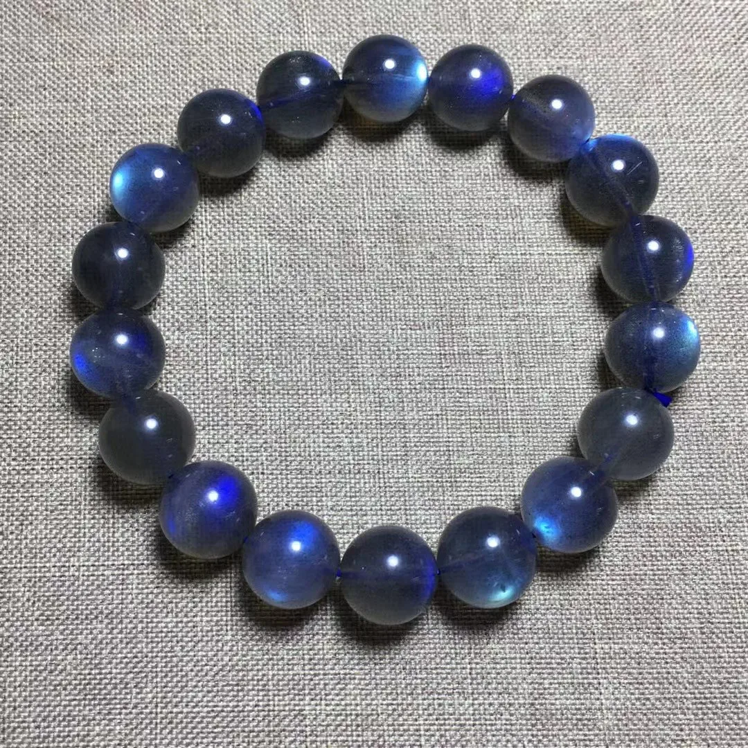 

11mm Natural Blue Light Labradorite Bracelet Jewelry For Women Men Love Gift Crystal Moonstone Stone Energy Beads Strands AAAAA