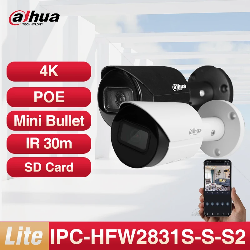 

Наружная мини-камера Dahua 4K 8 Мп с функцией обнаружения