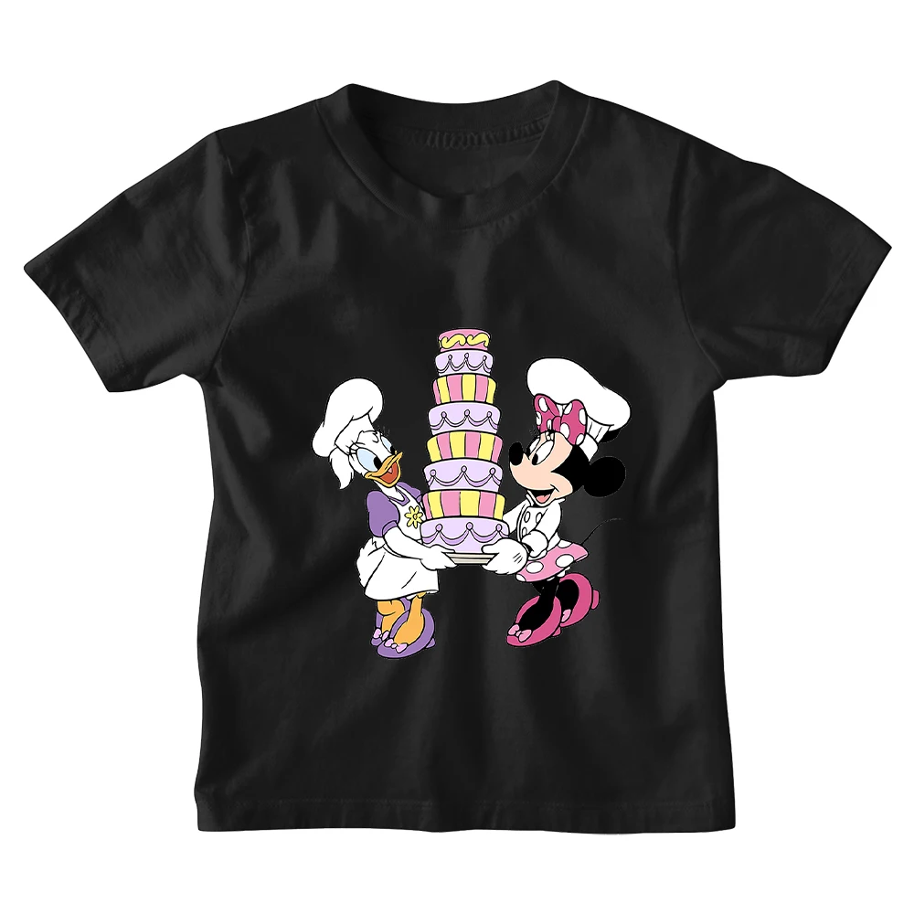 

Minnie Mouse Daisy Duck Fun Graphic Street Trend Disney Fashion Dropship Girls T-Shirt Kawaii Harajuku с коротким рукавом Детская футболка