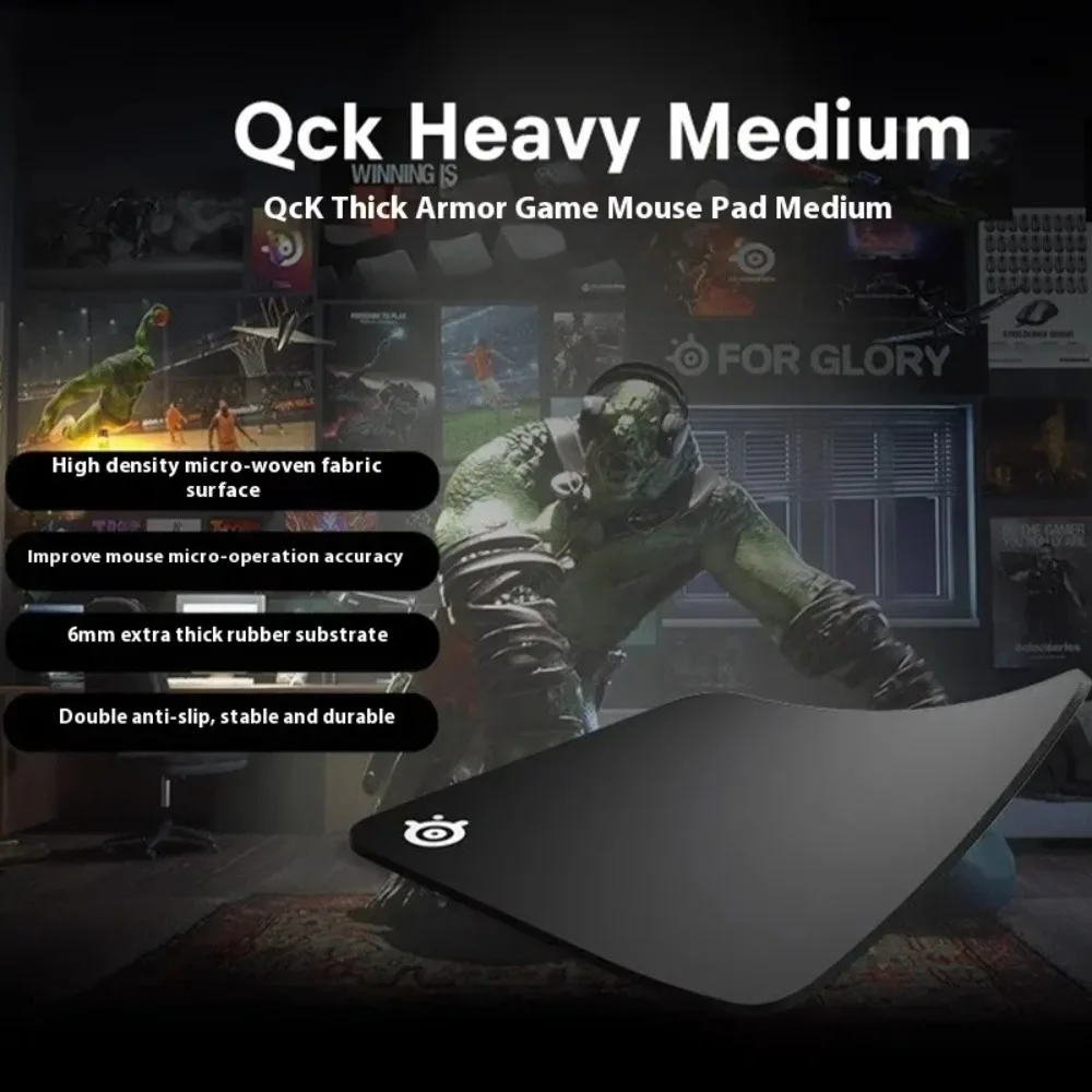 Фото SteelSeries QCK Heavy Gaming Коврик для мыши Настольный коврик FPS Большой игровой коврик для мыши Атмосфера Компьютерный ноутбук Настольный коврик Аксессуары для ПК Подарки №2