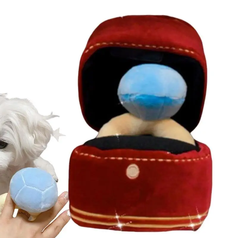 

Pet Ring Plush Toy Plush Dog Toys Love Diamond Ring Case Stuffed Pet Chew Toy Creative Ring Box Plush Toy For Small Medium Large