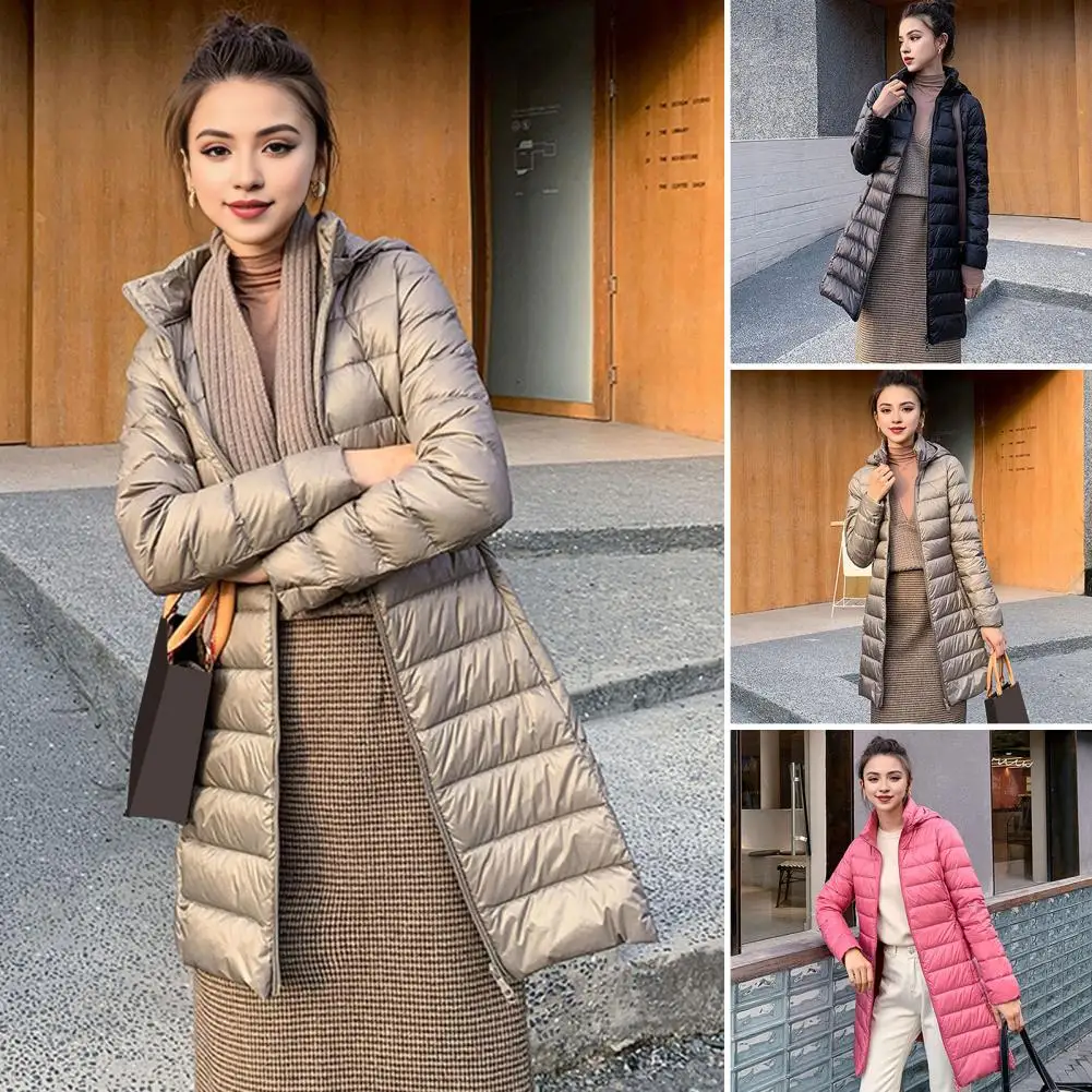 2025 зимняя женская длинная пуховая куртка с капюшоном женское пуховое пальто
