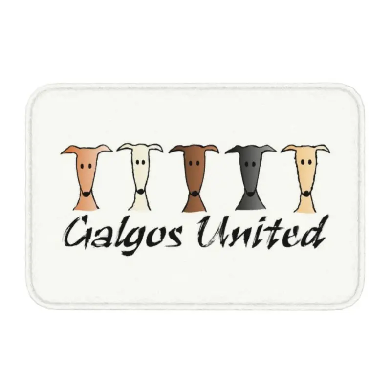 

Galgos United Greyhound Front Door Floor Entrance Mat Outdoor Whippet Sighthound Dog Kitchen Bathroom Doormat Garage Carpet Rug