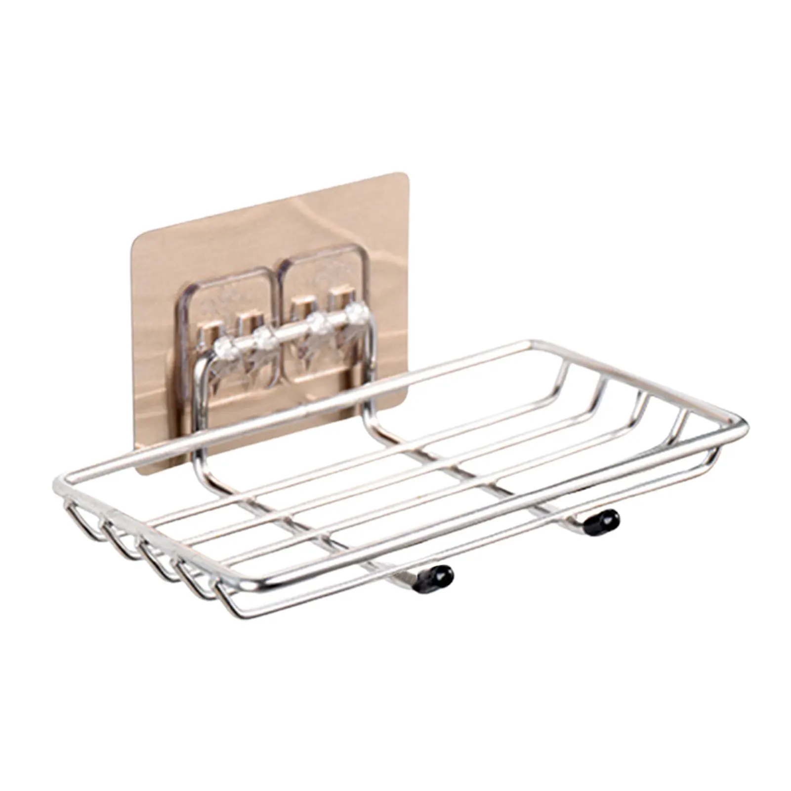 

Portable For Shower Self Adhesive Wall Mounted Soap Holder Easy Install Bathroom Accessories No-Drilling Stainless Steel Kitchen