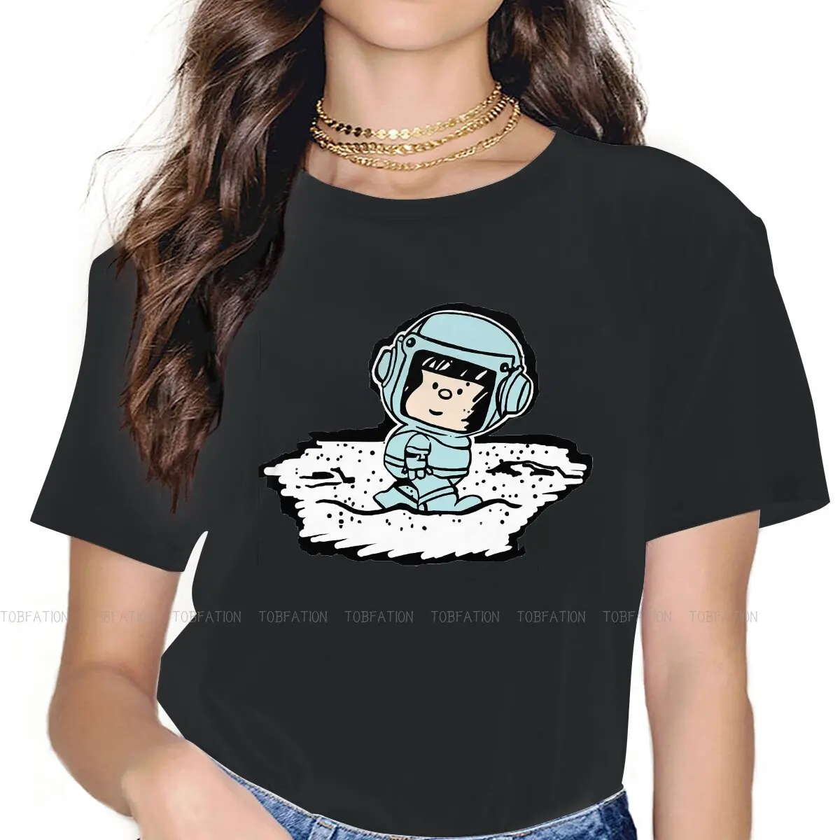 

Astronaut Feminine Clothes Mafalda Comic Quino Oversized T-shirt Kawaii Vintage Female Blusas