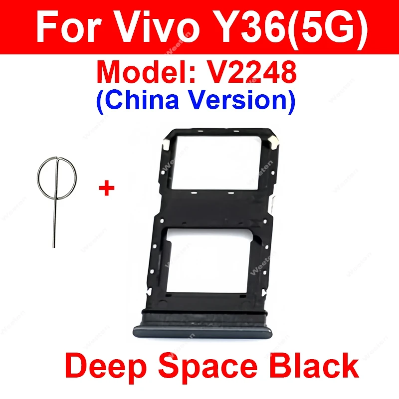 Фото Лоток для SIM-карты для Vivo Y33s Y35 Y35m Y36 Y36i Y36t 4G 5G Лоток для SIM-карты Держатель адаптера для карт Запасные части №3