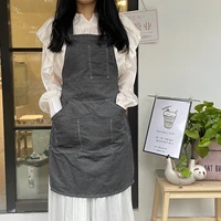 aprons denim studio antifouling drawing sketch milk tea shop barista florist home kitchen cooking fashion simple style dress new