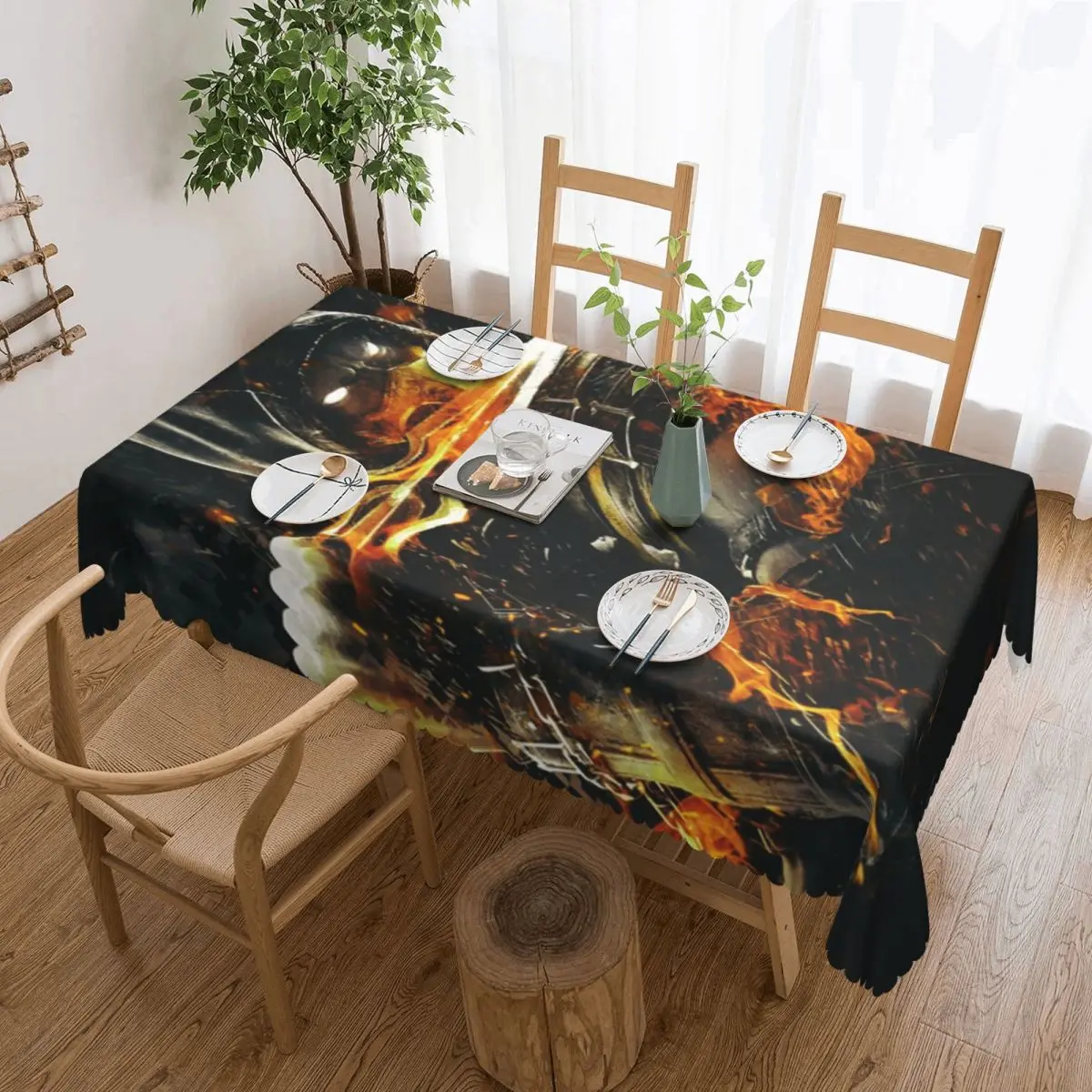 

Огненная в темноте Скатерть прямоугольная маслостойкая суб нуль морталь Kombat скатерть для кухни