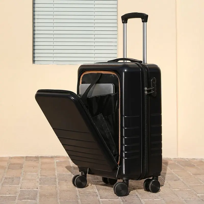 New Travel suitcases with wheels rolling luggage Female front open trolley case boarding case 20''suitcase 10 kg airplane wheel