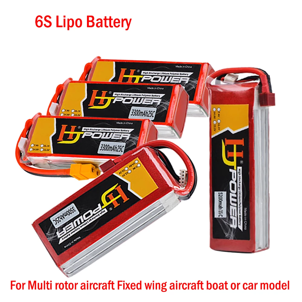 

6S LiPo Battery 22.2V 25C 3300/3500/4500/5200/6000MAH with T Plug / XT60 Plug For RC Boat Car Multi rotor aircraft Quadrotor etc