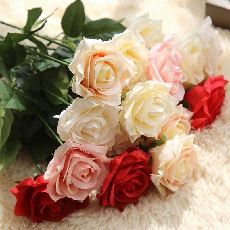 

Fashion Artificial Flower Simulation Rose DIY Home Wedding Valentine's Day Party Decoration Silk Flower Photography Props