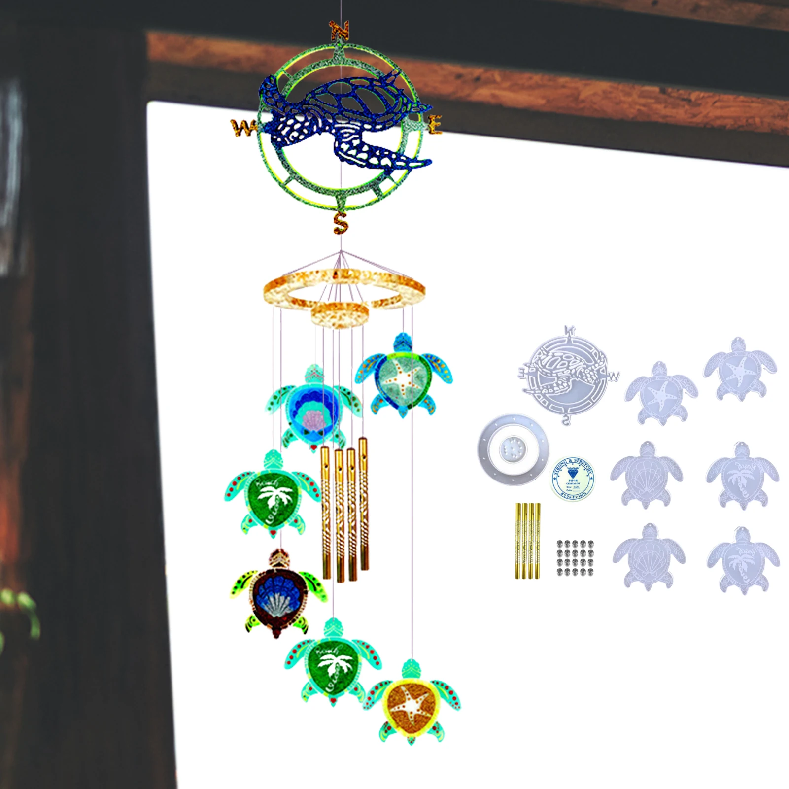 

Формы для подвесных колокольчиков из эпоксидной смолы, форма для морской черепахи, спиннера из эпоксидной смолы, для украшения дома