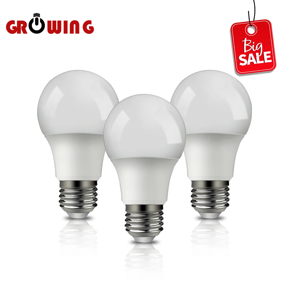 

3pcs A60 9w E27 Led Light Bulb 3000k Energy Saving Lamp For Home Office Interior Decoration