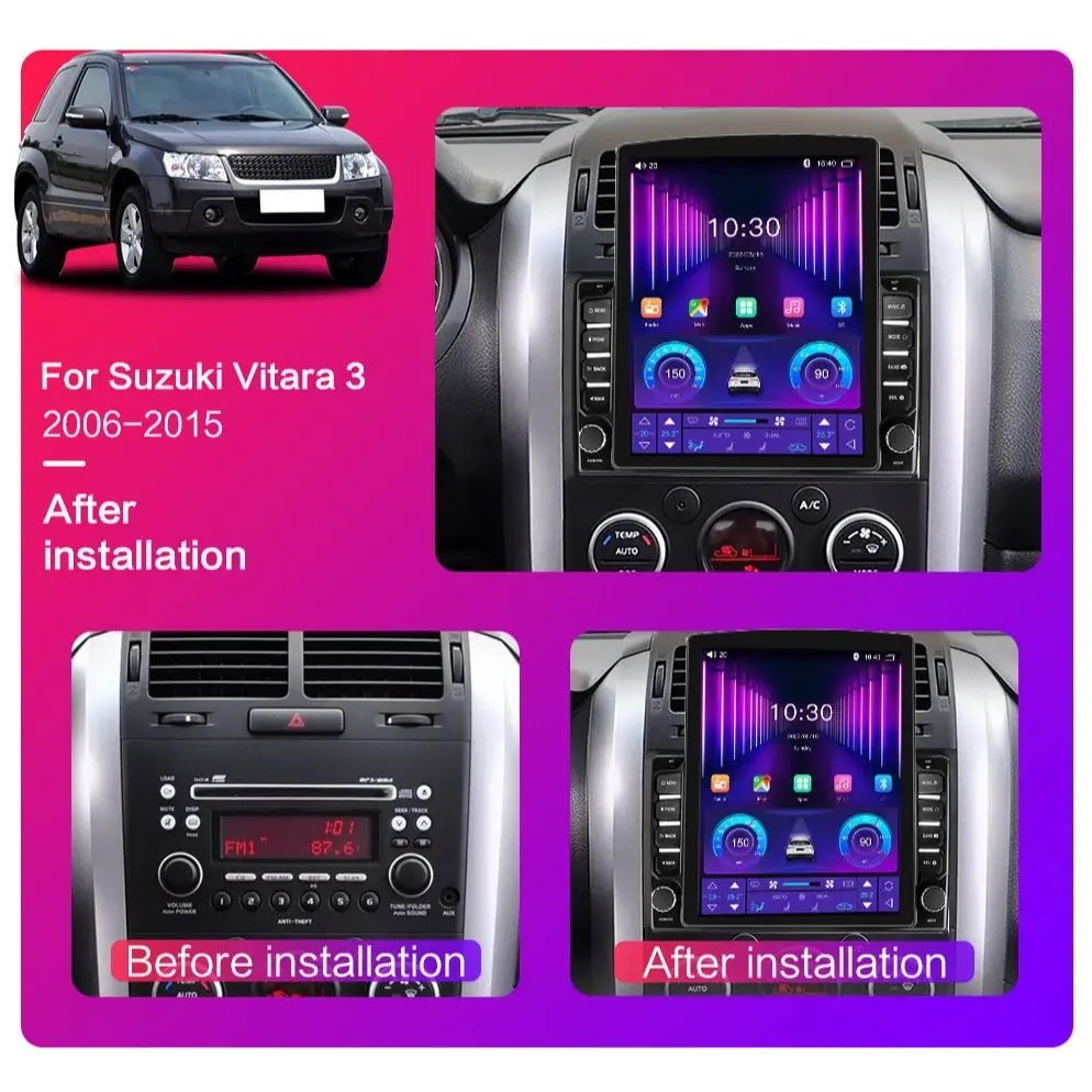 Автомагнитола для Suzuki Vitara 3 2005-2015 Android 10 4G DSP мультимедийный проигрыватель tesla style
