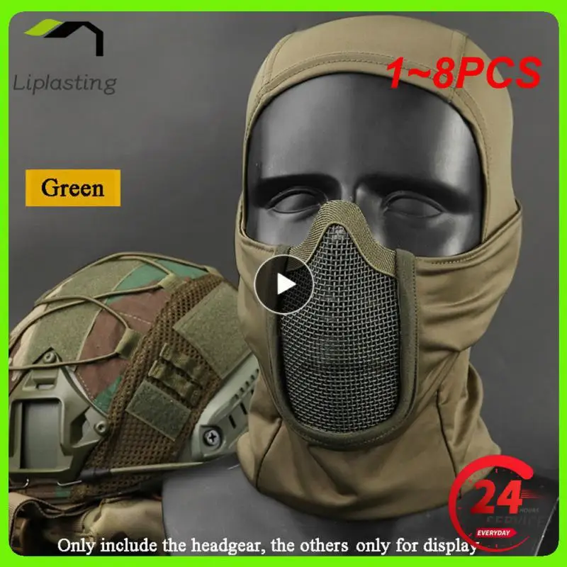 

1~8PCS Tactical Headgear Mask Airsoft Half Face Mesh Mask Cycling Hunting Paintball Protective Mask Shadow Fighter Headgear