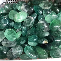 natural polished quartz crystal green fluorite palm stones healing reiki massage gemstones home decoration