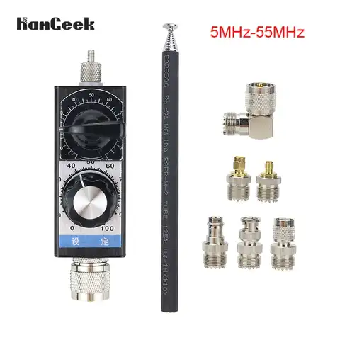 HamGeek Mini-ANT 20 Вт QRP антенна всех диапазонов HF 5 МГц-55 МГц настраиваемая антенна Коротковолновая антенна с адаптерами