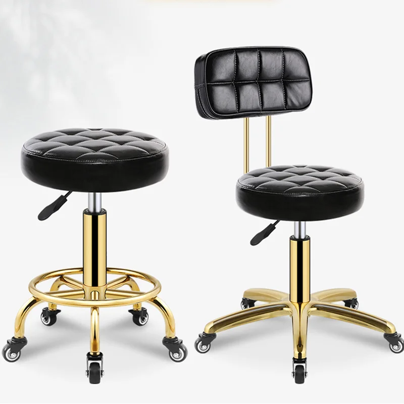 

Nordic Hairdressing Stool Vintage Barbershop Barber Chair Salon Furniture Rotating Rolling Work Chairs Beauty Stools