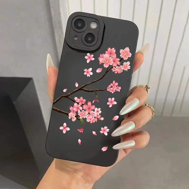 Фото Чехол для телефона Pink Cherry Blossom для Xiaomi Poco F6 F5 X5 M6 X7 Pro Mi 15 14T 13T 12T Pro 14 13 11 Lite 5G NE, силиконовый мягкий чехол №2
