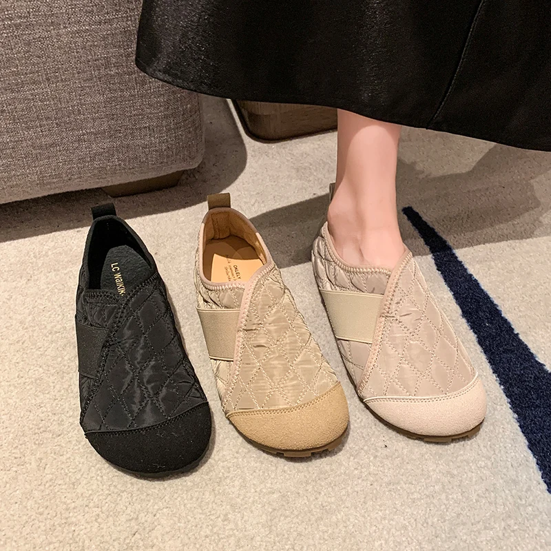 Туфли женские удобные и элегантные повседневные кроссовки без шнуровки плоская