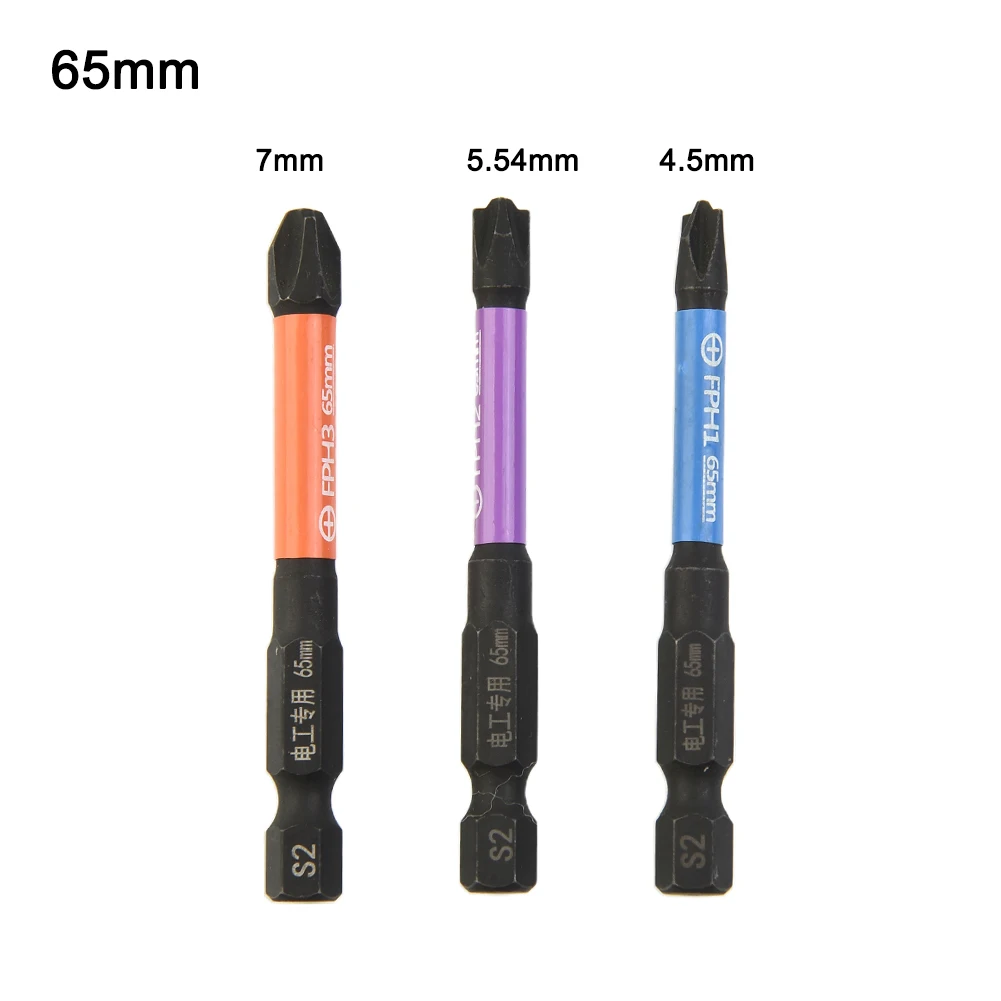 

3pcs Magnetic Special Slotted Cross Screwdriver Bit For Electrician PH1 PH2 PH3 65mm Electric Eleven-way Screwdrivers Hand Tools