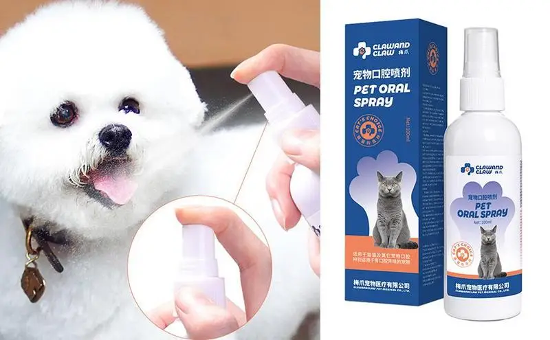 

Dog Teeth Cleaning Spray 100ml Pet Clean Teeth Oral Spray for Dogs Healthy Gums Dogs Tooth Care Eliminates Pet Dog Bad Breath