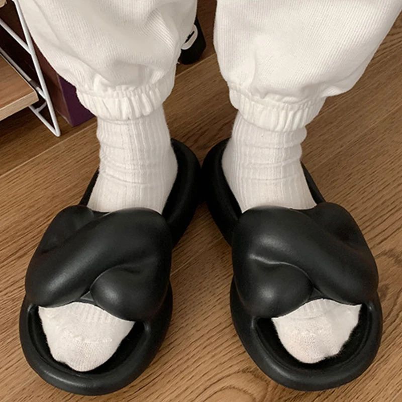 Women Slippers Fun Design Platform Slides Fashion EVA  2023 Summer New Minimalist Design Soft Non-Slip Woman Shoes