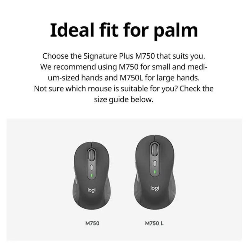 Фото Беспроводная мышь Logitech SIGNATURE PLUS M750, 2,4 ГГц, беспроводные USB-мыши для офиса и дома, мышь для ноутбука ПК (без батарей) №2