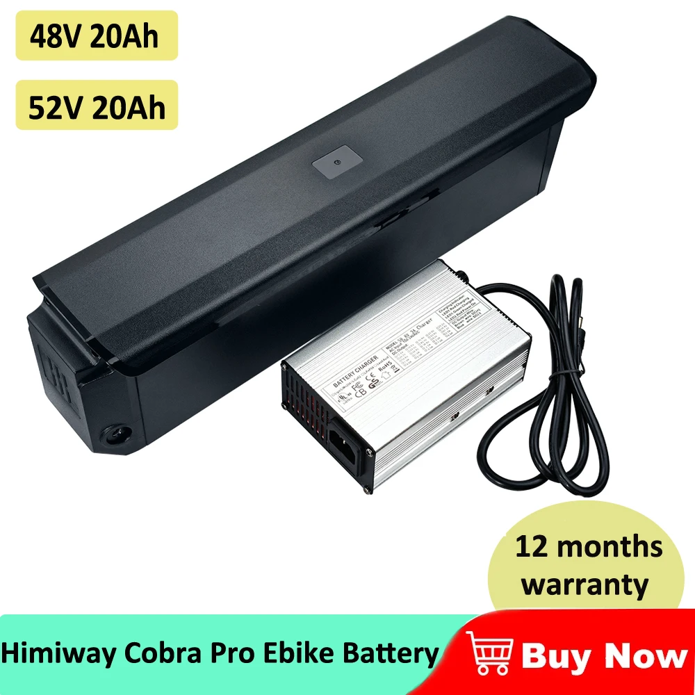 Фото Аккумулятор Cobra Zebra 52V 20Ah 48V 17.5Ah для электровелосипедов Himiway Bigdog Cobra Pro Trax Crazybird CB60 500W 750W, замена с зарядным устройством №3