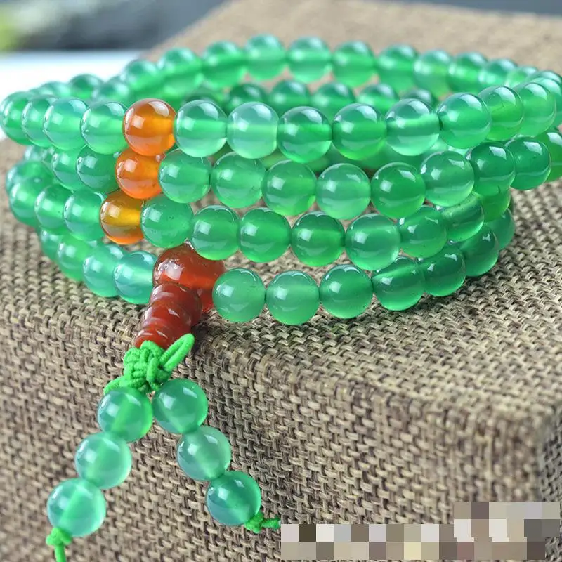 

6mm Green Jades Multilayer Bracelet Men Women Healing Gemstone Fine Jewelry Emerald Myanmar Jadeite Elastic Bracelets Bangles