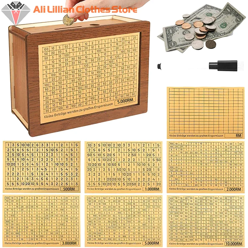 500/1000/2000/3000/5000/10000 Копилка Ringgit Mal Box деревянная копилка многоразовая с коробочками