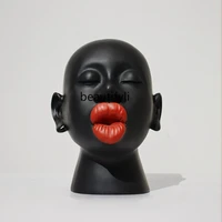 cxh head portrait sculpture hotel light luxury soft decoration living room decoration big red lip model