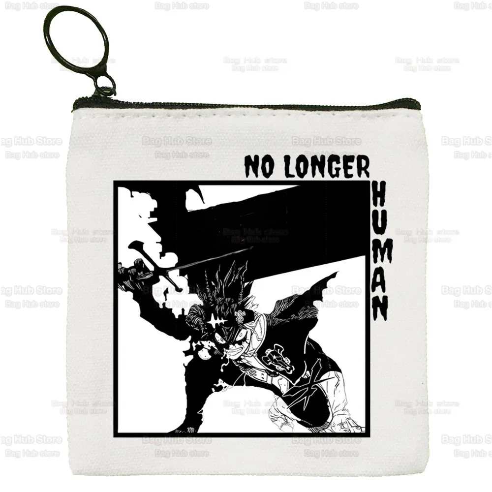 Black Clover Canvas Coin Purse Coin Purse Collection Harajuku Asta Anime Canvas Bag Small Wallet Zipper Key Bag Hand Gift