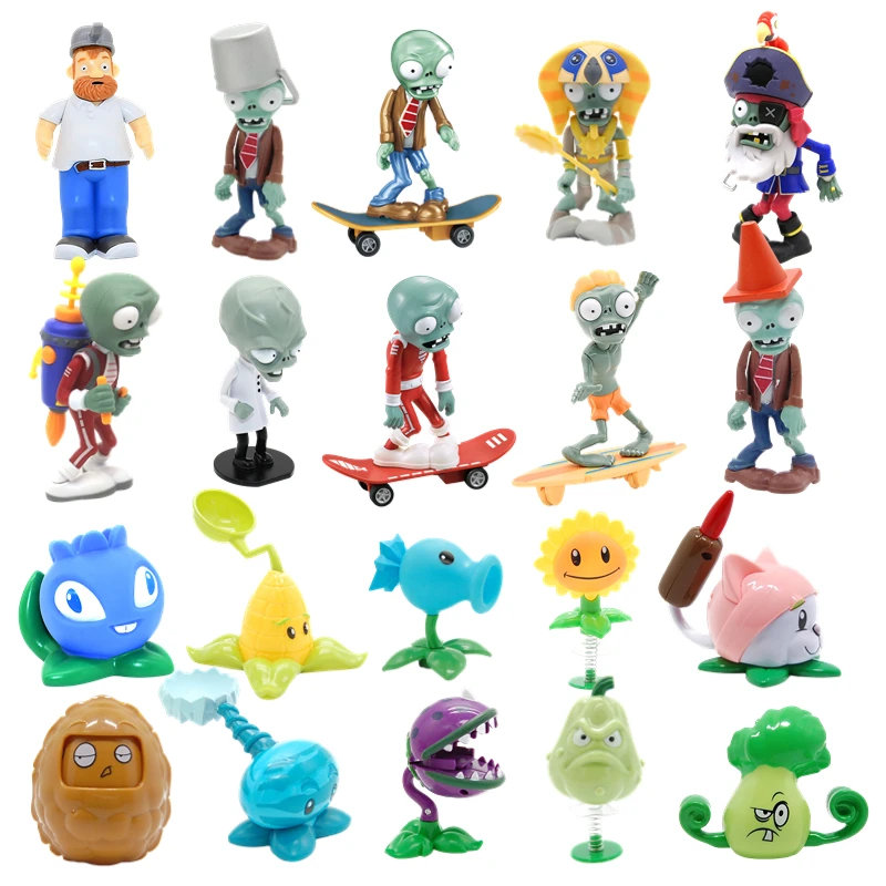 

Plants VS Zombies 2 Action Figures Toys Conehead Zombie Newspaper Zombie Pea Shooter Doll Cartoon Game Figure Model Kids Gifts