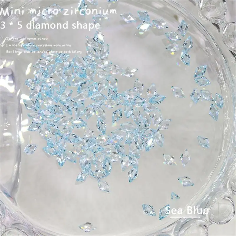 

5pcs Nail Art Decorations Ice-penetrating Crystal Rhinsetone Mini Micro Zircon Nail Drill Jewelry 3D Nail Sticker Drill