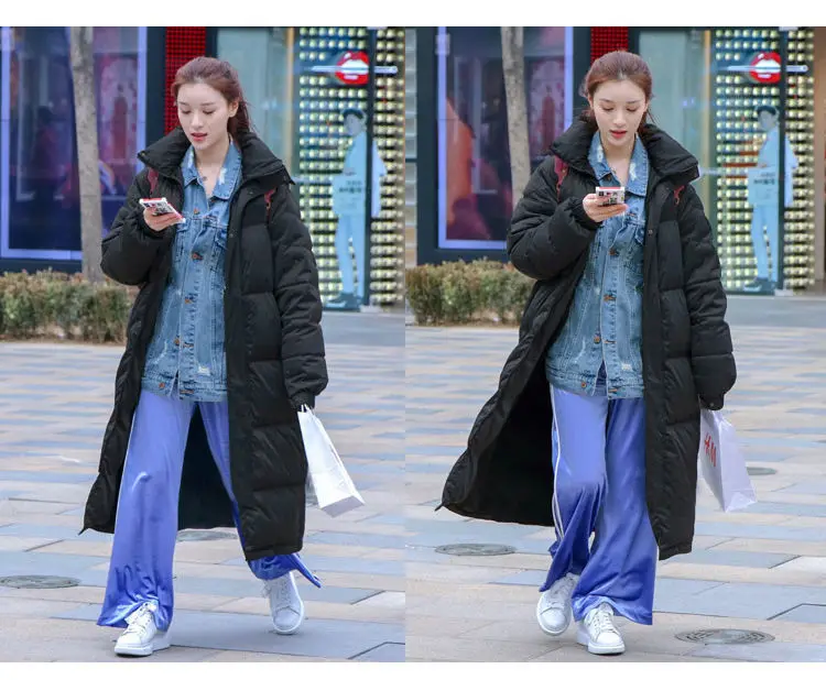 Korean Fashion Winter Warm Jacket Women with Hood Loose Thick Coat Mid-length 2022 New Winter Clothing