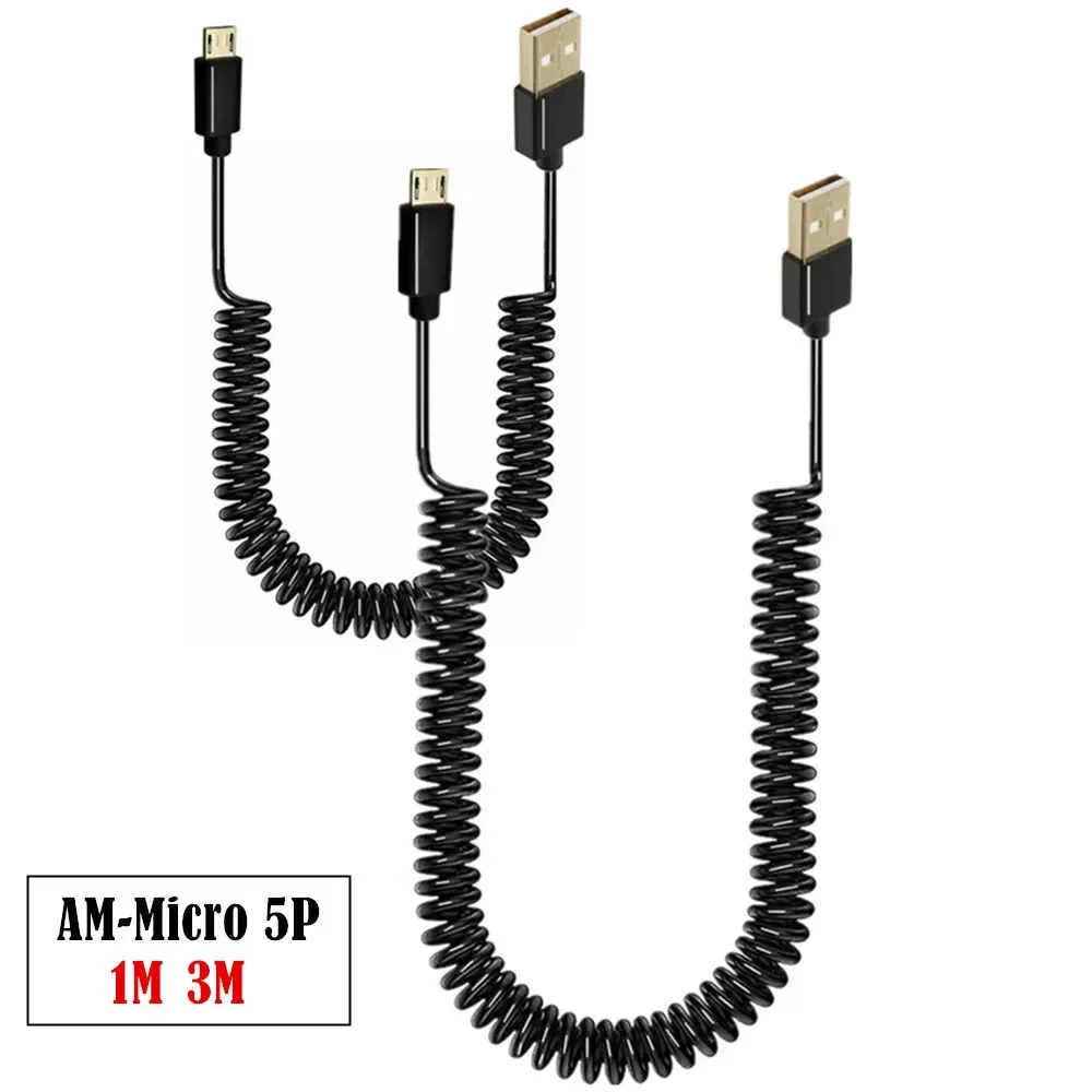 Спиральный кабель Micro USB-USB