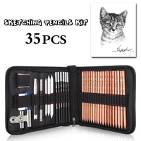 35pcs sketch pencil set beginner drawing kit color lead set art supplies charcoal pen wholesale