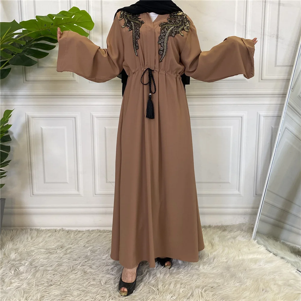 

Muslin Dress For Middle East Dubai Islamic Kaftan Abaya Women Long Robe Loose Long Sleeves Arab Dress Female Clothing Autumn