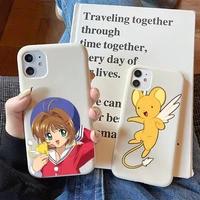 cardcaptor sakura phone case for iphone 11 12 13 mini pro xs max 8 7 6 6s plus x xr solid candy color case