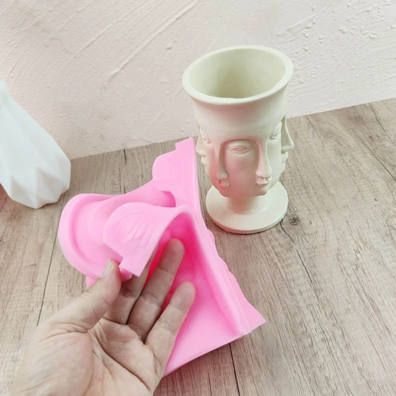 

DIY Flowerpot Silicone Mold Human Face Shaped Concrete Moulds Flowerpots Molds Cements Mould Silicone Material for DIY