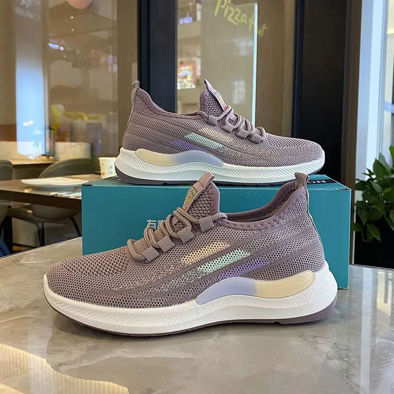 SneakersRunning shoes 2023 spring new breathable woven non-slip soft sole women's versatile little white shoes